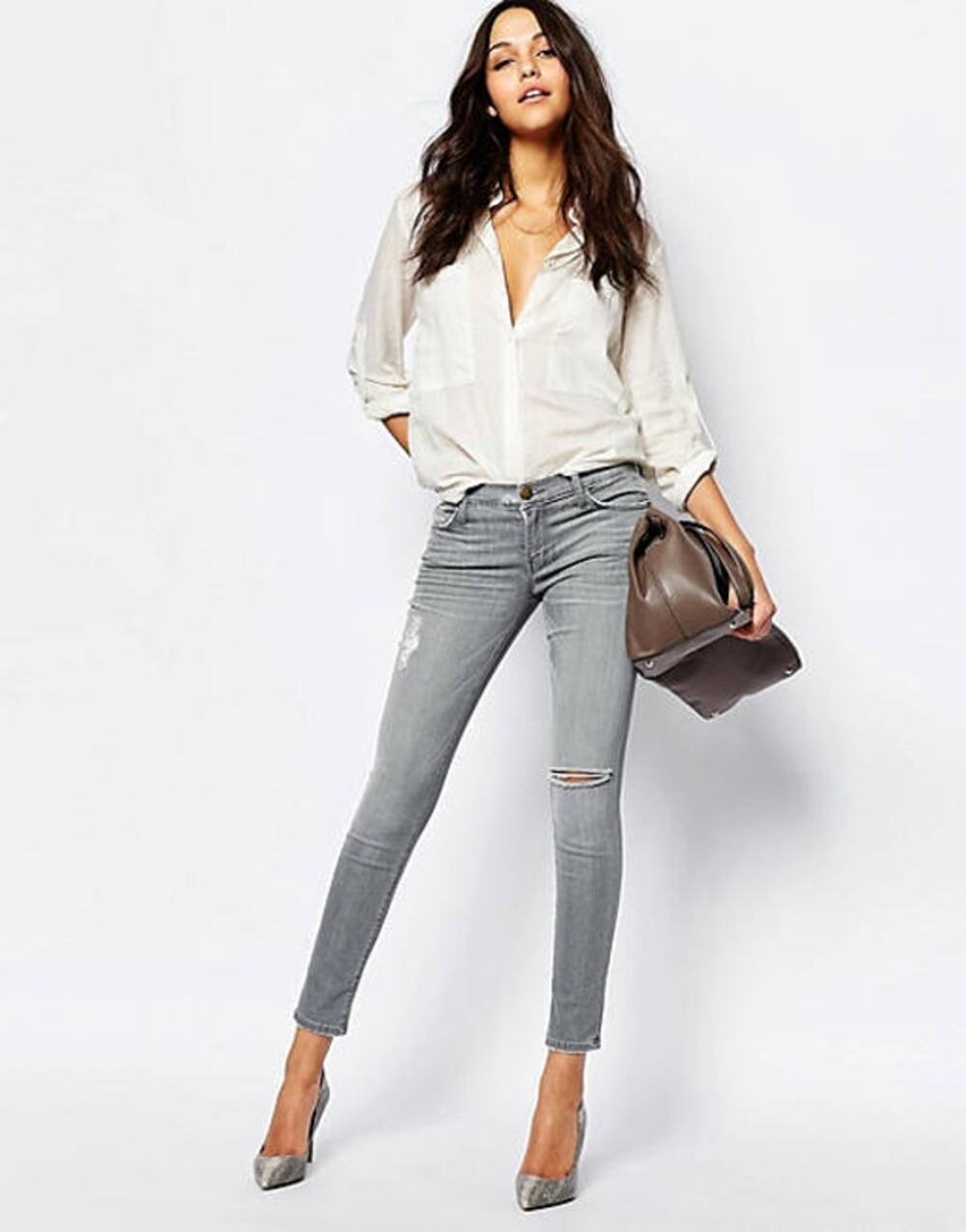 Current/Elliott Jeans Women's Size 26 Gray Distressed Ankle Skinny Jeans
